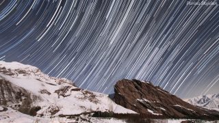 startrails_alamut_bajelan (گردش ستاره‌ها در آسمان الموت سفیدپوش)