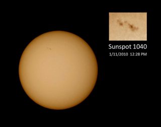 Sunspot1040_javadtasooji_s (لکه‌ی ۱۰۴۰ بزرگتر از زمین)