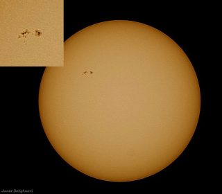 Sunspot1045_dehghaani (لکه‌ی ۱۰۴۵ از نزدیک)